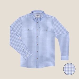 Poncho Outdoors Men's long sleeve Blue Checkered Shirt 3XL